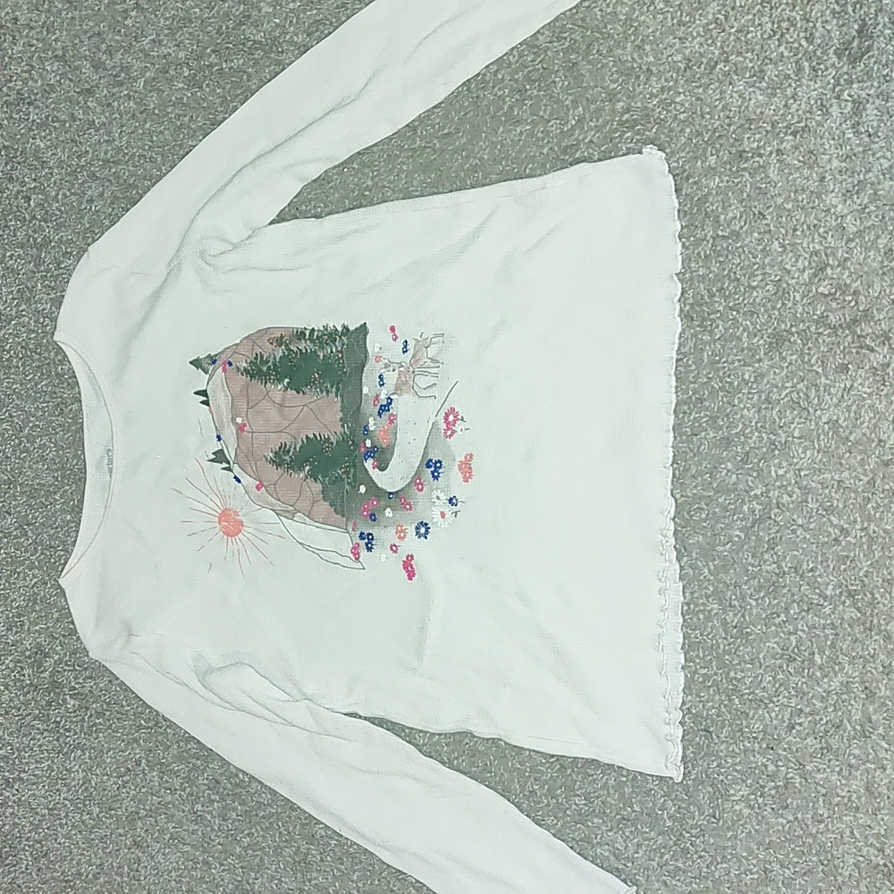Carter’s Girls Long Sleeve Graphic Tee Size 12 – Nature Mountain & Deer Print